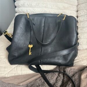 Black Leather Fossil Bag